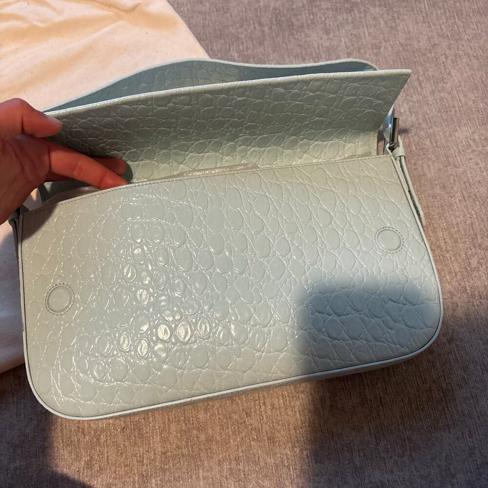 NWT $700 By Far Manu Blue Leather Bag - Picture 2 of 4